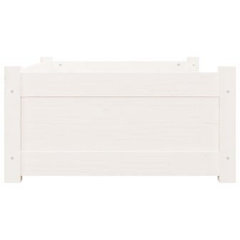 Hondenmand 75,5x55,5x28 cm massief grenenhout wit 6