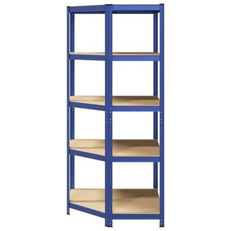 Hoekrek 5-laags staal en bewerkt hout blauw 4