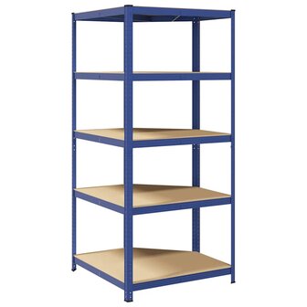 Hoekrek 5-laags staal en bewerkt hout blauw 6