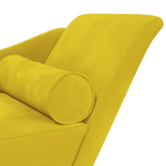 Chaise longue met kussens fluweel geel 6