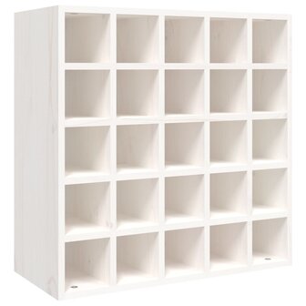 Wijnkast 56x25x56 cm massief grenenhout wit 2
