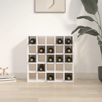 Wijnkast 56x25x56 cm massief grenenhout wit 3