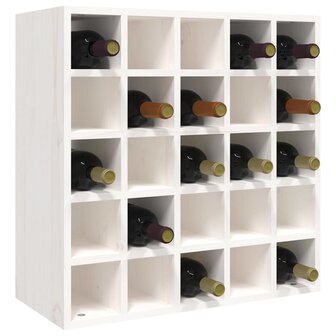 Wijnkast 56x25x56 cm massief grenenhout wit 4