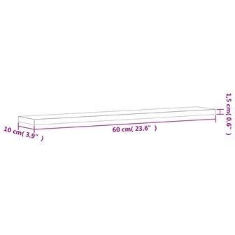 Wandschappen 4 st 60x10x1,5 cm bewerkt hout gerookt eikenkleur 9