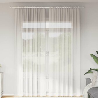 Gordijnen voile met roedezakken 2 st wit 1
