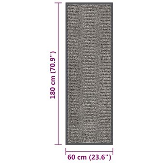 Deurmat getuft 60x180 cm lichtbruin 5