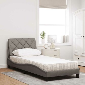 Bed met matras stof taupe 90x190 cm 3