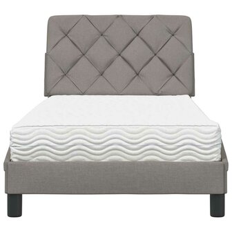 Bed met matras stof taupe 90x190 cm 5
