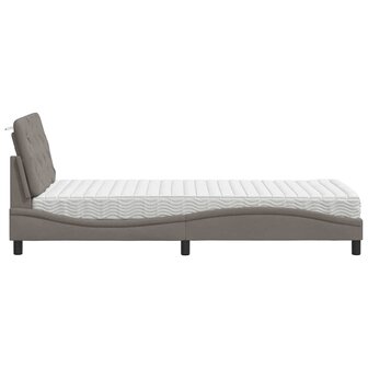 Bed met matras stof taupe 90x190 cm 6