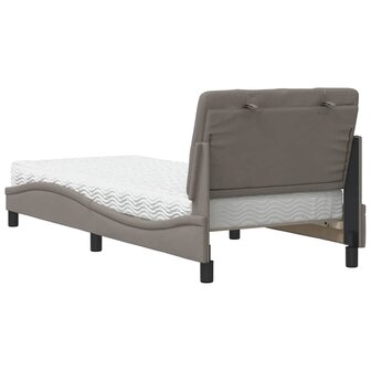 Bed met matras stof taupe 90x190 cm 7