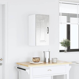 Keukenwandkast Kalmar bewerkt hout betongrijs 1
