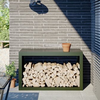 Haardhoutrek 100x40x60 cm staal groen 1