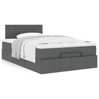 Bed met matras 120x190 cm stof donkergrijs 4