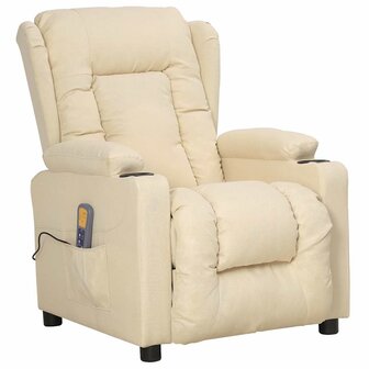 Sta-op-massagestoel stof cr&egrave;mekleurig 2
