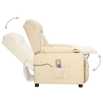 Sta-op-massagestoel stof cr&egrave;mekleurig 5