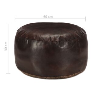 Poef 60x30 cm echt geitenleer donkerbruin 3
