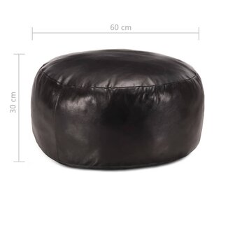 Poef 60x30 cm echt geitenleer zwart 3