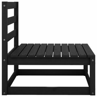 Tuinmiddenbank 2 st massief grenenhout zwart 4