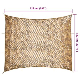 Camouflagenet met opbergzak 729x602 cm zandkleurig 7
