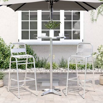 Tuinbartafel in hoogte verstelbaar &Oslash;59,5x70/114,5 cm aluminium 3