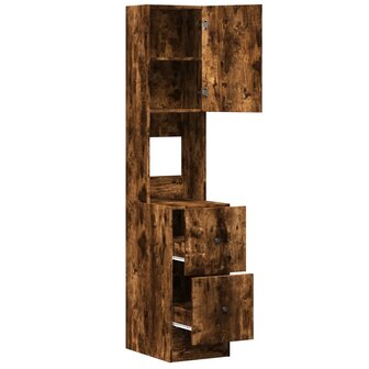 Keukenkast 35x50x180 cm bewerkt hout gerookt eikenkleurig 7