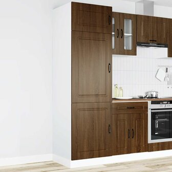 Keukenkast Kalmar bewerkt hout bruin eikenkleur 1