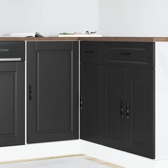 Keuken onderkast Porto bewerkt hout zwart 1