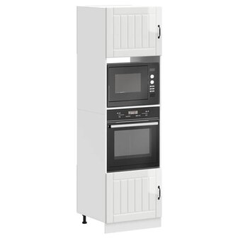 Ovenkasten 2 st Lucca bewerkt hout glanzend wit 1
