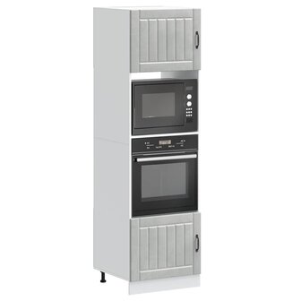 Ovenkasten 2 st Lucca bewerkt hout betongrijs 1