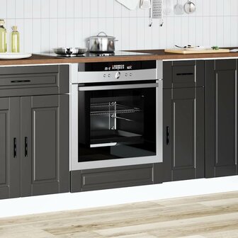 Ovenkast &quot;Porto&quot; bewerkt hout zwart 3