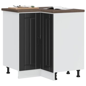 Keuken hoekonderkast Lucca bewerkt hout zwart 1