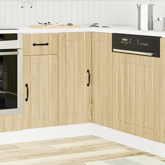 Keuken hoekonderkast Lucca bewerkt hout sonoma eikenkleurig 3