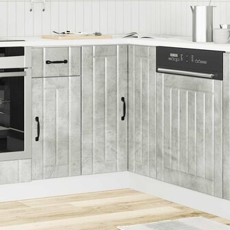 Keuken hoekonderkast Lucca bewerkt hout betongrijs 3