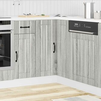 Keuken hoekonderkast Lucca bewerkt hout grijs sonoma eiken 3