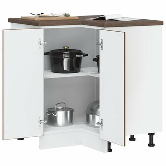 Keuken hoekonderkast Lucca bewerkt hout bruin eikenkleur 4