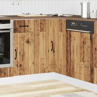 Keuken hoekonderkast Lucca bewerkt hout oud houtkleurig 3