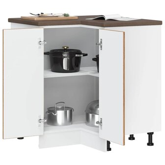 Keuken hoekonderkast Lucca bewerkt hout oud houtkleurig 4
