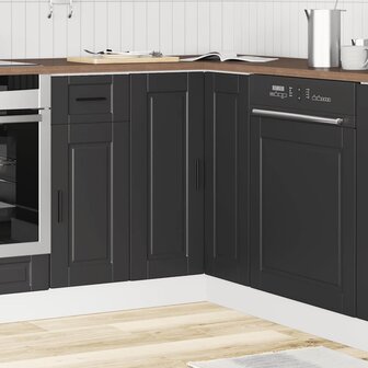 Keuken hoekonderkast &quot;Porto&quot; bewerkt hout zwart 3