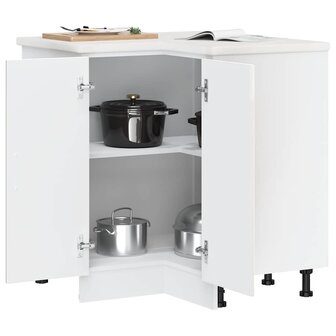 Keuken hoekonderkast &quot;Porto&quot; bewerkt hout hoogglans wit 4