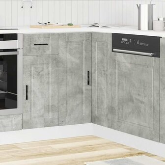 Keuken hoekonderkast &quot;Porto&quot; bewerkt hout betongrijs 3