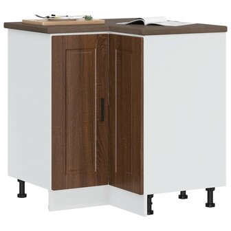 Keuken hoekonderkast &quot;Porto&quot; bewerkt hout bruin eikenkleur 1
