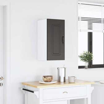 Keukenwandkast Kalmar bewerkt hout zwart 1