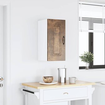 Keukenwandkast Kalmar bewerkt hout gerookt eikenkleurig 1