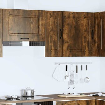 Keukenwandkast Kalmar bewerkt hout gerookt eikenkleurig 3