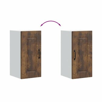 Keukenwandkast Kalmar bewerkt hout gerookt eikenkleurig 7
