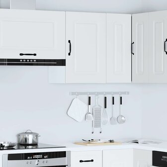 Keukenwandkast Kalmar bewerkt hout wit 4