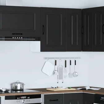 Keukenwandkast Kalmar bewerkt hout zwart 4