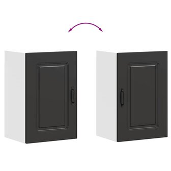 Keukenwandkast Kalmar bewerkt hout zwart 9