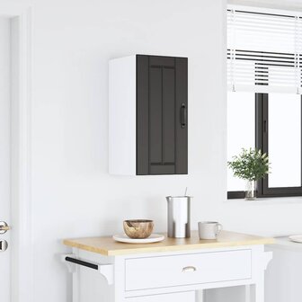 Keukenwandkast Lucca bewerkt hout zwart 2