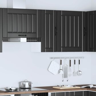 Keukenwandkast Lucca bewerkt hout zwart 3